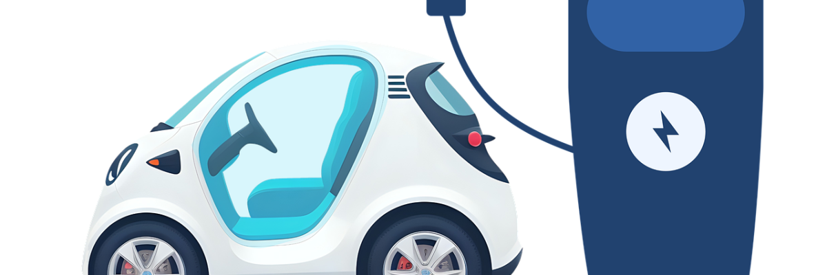 Header charging stations e-cars Model image: Electric car in front of a charging station