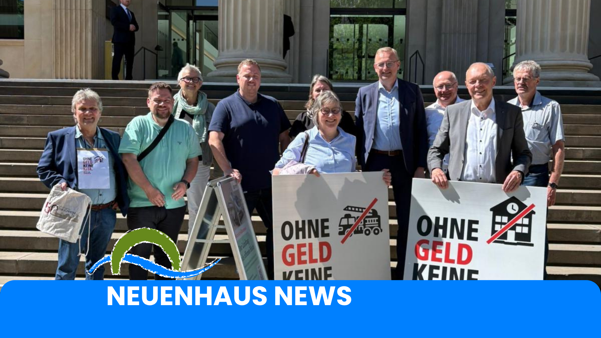 Rettet die Kommunen Rettet die Kommunen Gruppenbild vorm Landtag