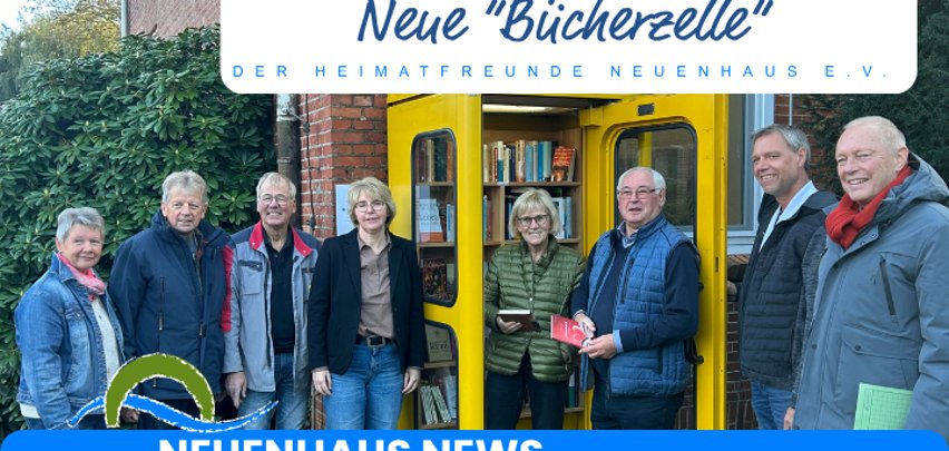 Bücherzelle Heimatfreunde Neuenhaus Mitwirkende vor der Bücherzelle