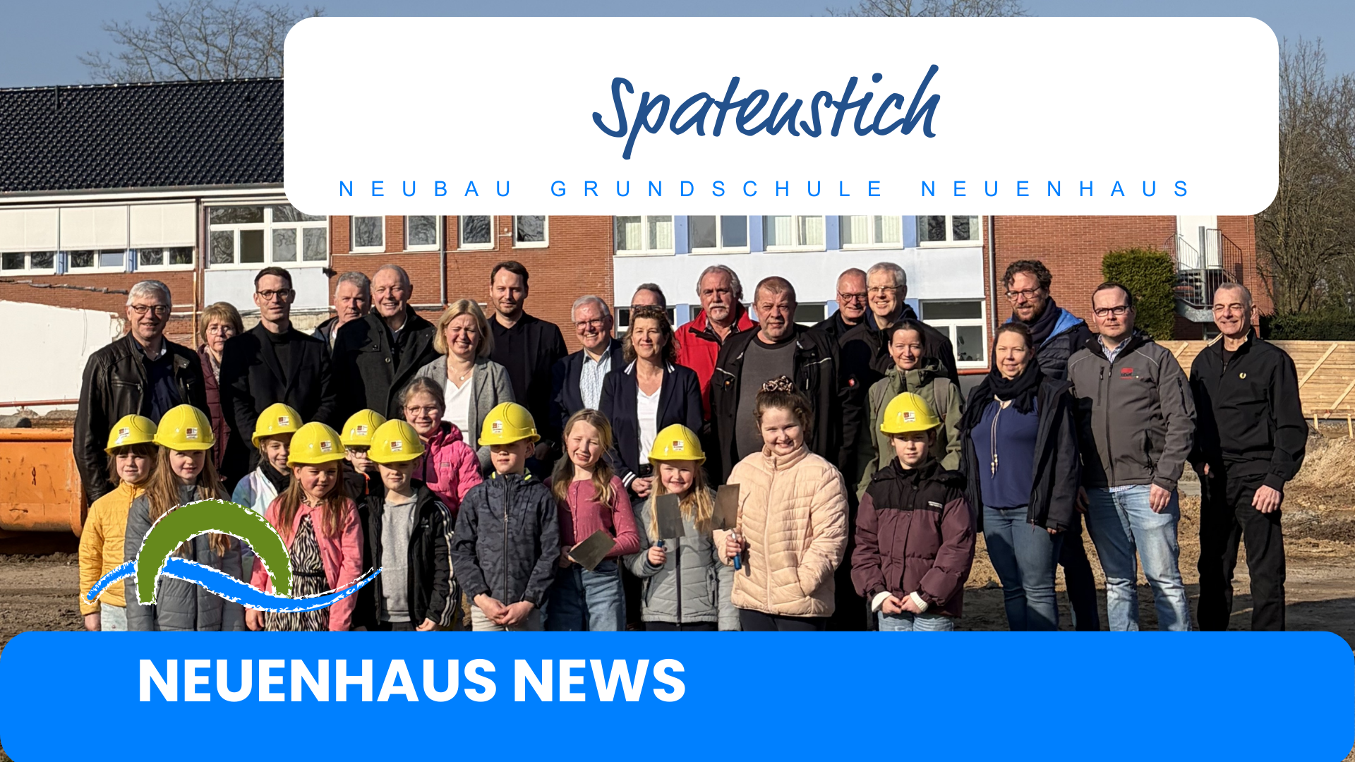 Gruppenbild aller Beteiligten zum Spatenstich